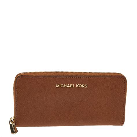 michael kors saffiano leather zip around wallet|Michael Kors leather continental wallet.